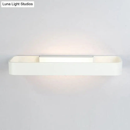 Modern minimalist black & white rectangular wall lamp bedroom light