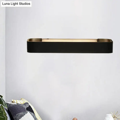 Modern minimalist black & white rectangular wall lamp bedroom light
