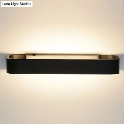 Modern minimalist black & white rectangular wall lamp bedroom light