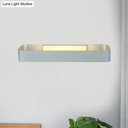 Modern minimalist black & white rectangular wall lamp bedroom light