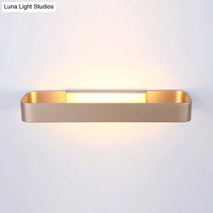 Modern minimalist black & white rectangular wall lamp bedroom light