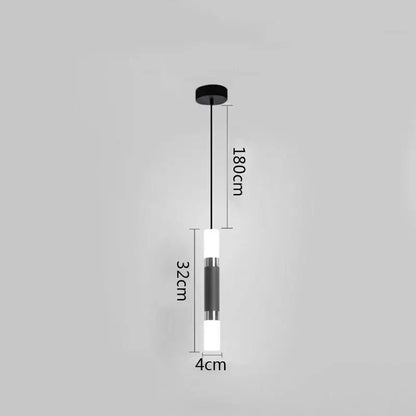 Modern minimalist black & white ring pendant lamp dining room led