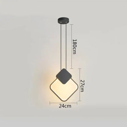 Modern minimalist black & white ring pendant lamp dining room led