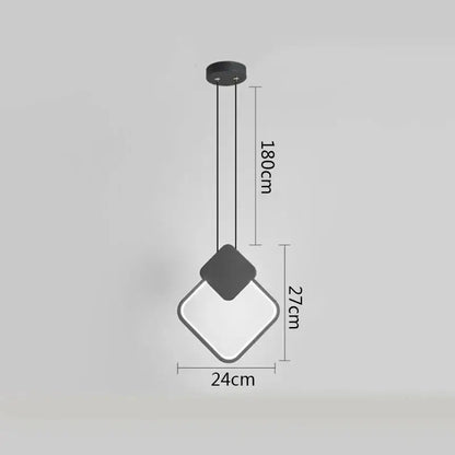 Modern minimalist black & white ring pendant lamp dining room led