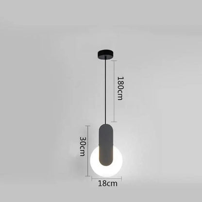 Modern minimalist black & white ring pendant lamp dining room led