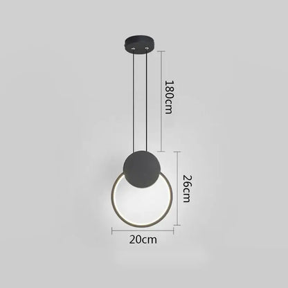 Modern minimalist black & white ring pendant lamp dining room led