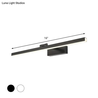 Modern minimalist black & white tubular vanity lamp for bathroom
