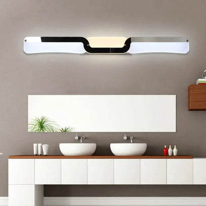 Modern minimalist black & white vanity sconce light bathroom warm white