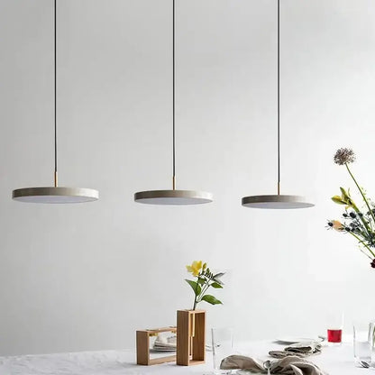 Modern minimalist blue and gold led study disc pendant light bedroom