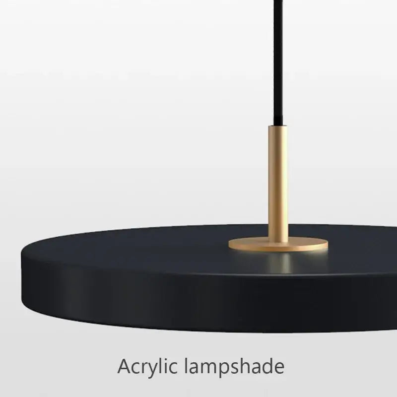 Modern minimalist blue and gold led study disc pendant light bedroom