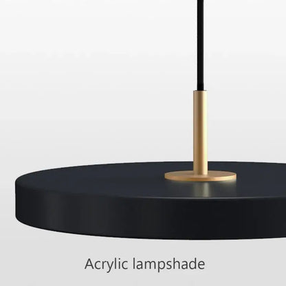 Modern minimalist blue and gold led study disc pendant light bedroom