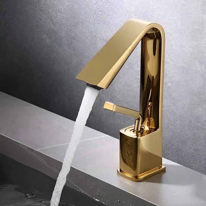 Modern minimalist brush gold basin faucet bathroom sink mixer tap