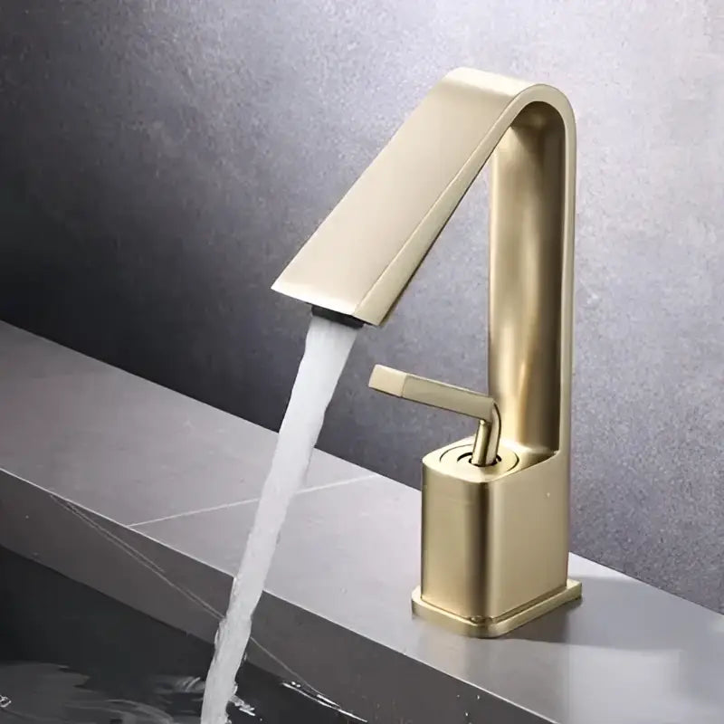 Modern minimalist brush gold basin faucet bathroom sink mixer tap