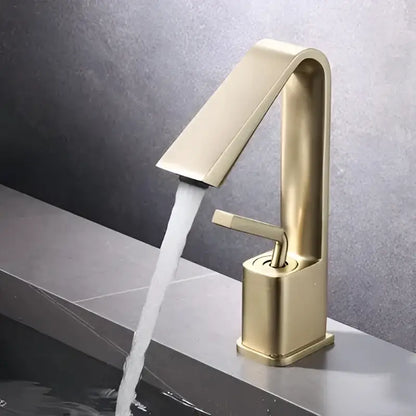 Modern minimalist brush gold basin faucet bathroom sink mixer tap