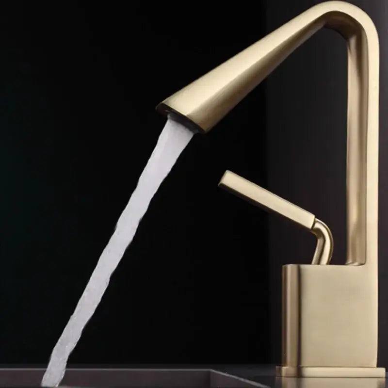 Modern minimalist brush gold basin faucet bathroom sink mixer tap