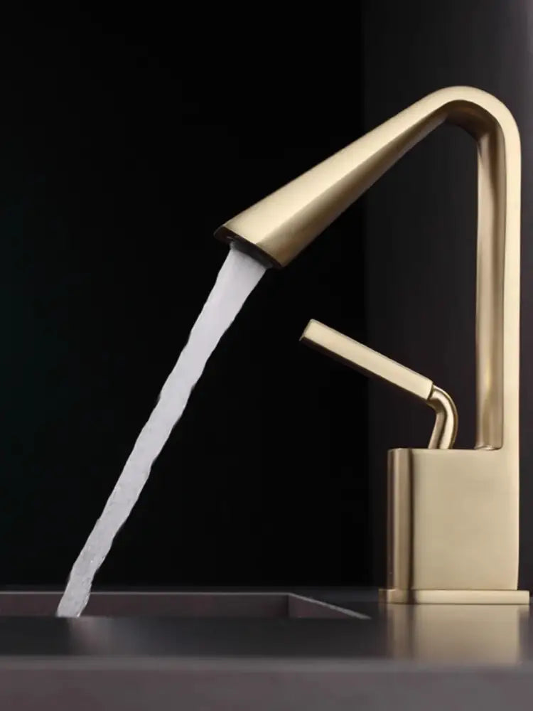 Modern minimalist brush gold basin faucet bathroom sink mixer tap