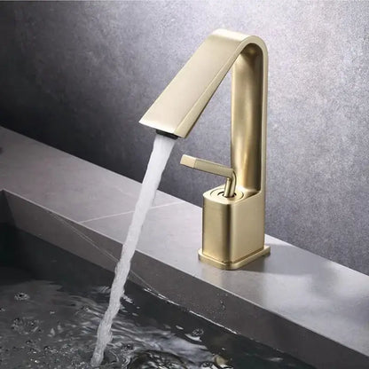 Modern minimalist brush gold basin faucet bathroom sink mixer tap