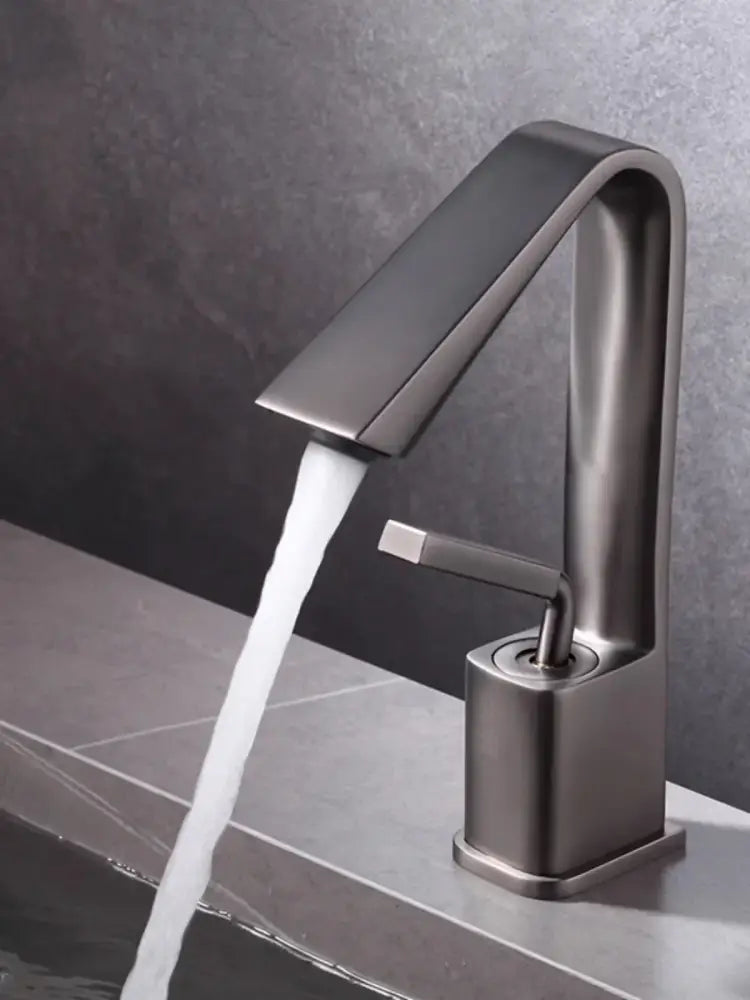 Modern minimalist brush gold basin faucet bathroom sink mixer tap