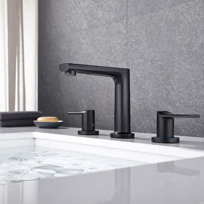 Modern minimalist brush gold widespread basin faucet bathroom mixer