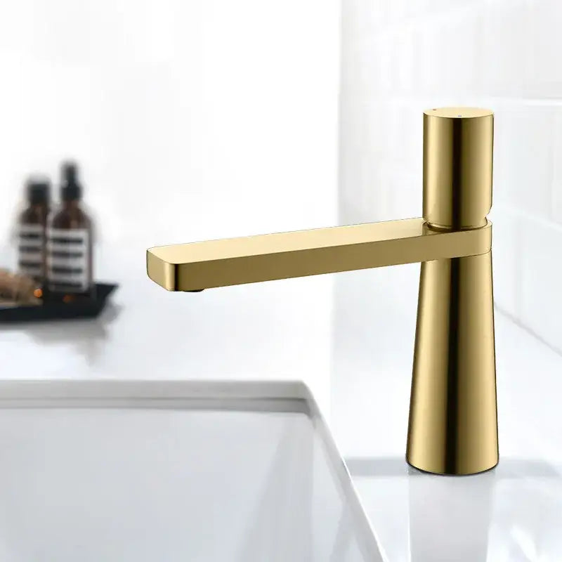 Modern minimalist brushed gold basin faucet bathroom mixer tap
