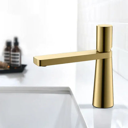 Modern minimalist brushed gold basin faucet bathroom mixer tap