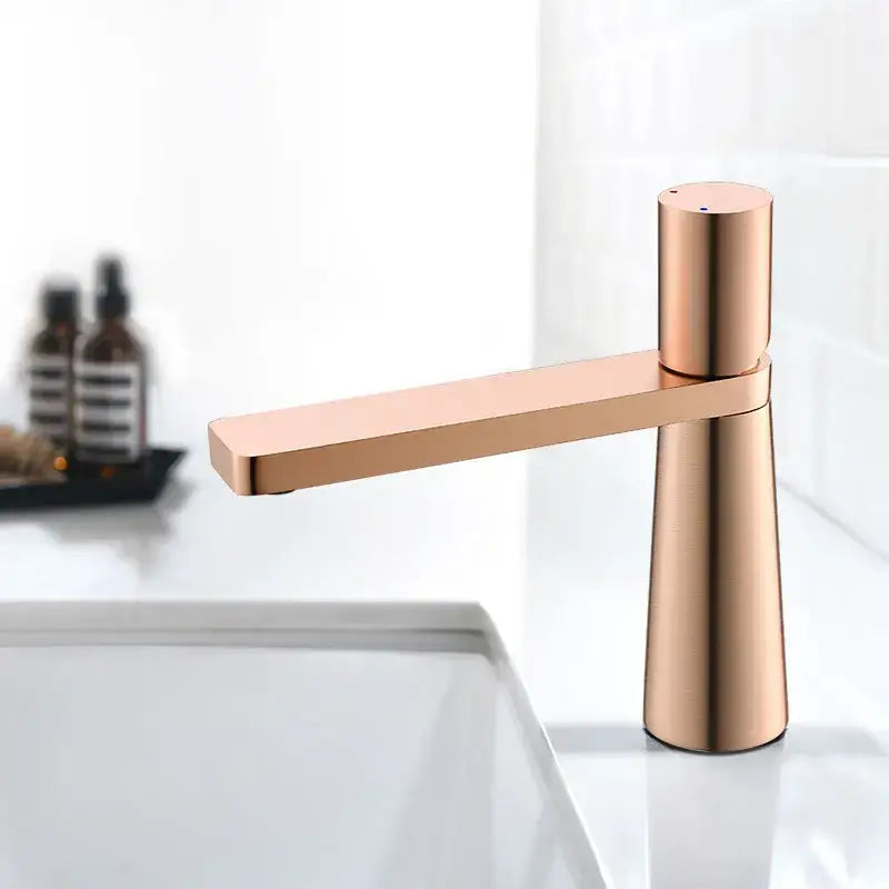 Modern minimalist brushed gold basin faucet bathroom mixer tap
