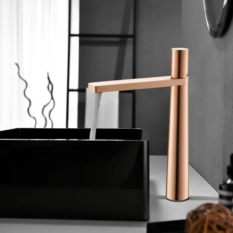 Modern minimalist brushed gold basin faucet bathroom mixer tap