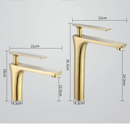 Modern minimalist brushed gold basin faucet bathroom sink mixer tap