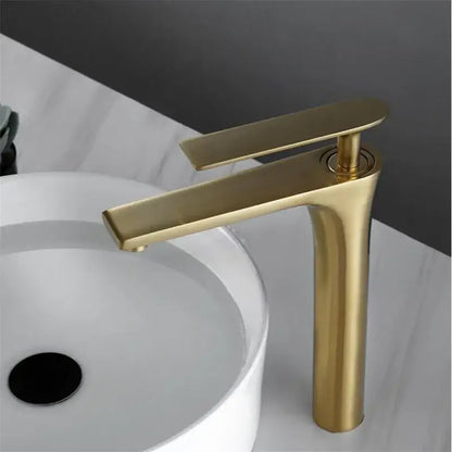 Modern minimalist brushed gold basin faucet bathroom sink mixer tap