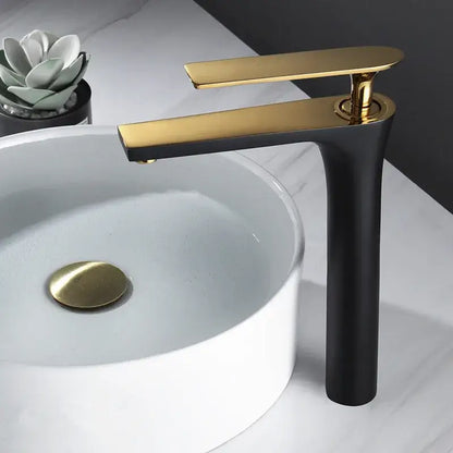 Modern minimalist brushed gold basin faucet bathroom sink mixer tap