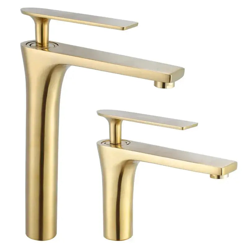 Modern minimalist brushed gold basin faucet bathroom sink mixer tap