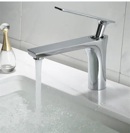 Modern minimalist brushed gold basin faucet bathroom sink mixer tap