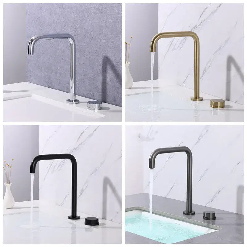 Modern minimalist brushed gold basin faucet bathroom sink tap