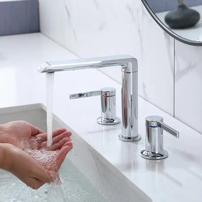 Modern minimalist brushed gold brass basin faucet bathroom fixture