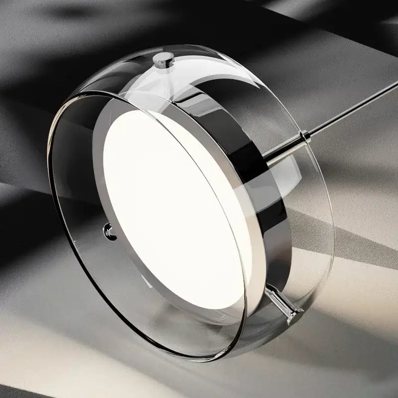 Modern minimalist chrome and glass dining pendant light