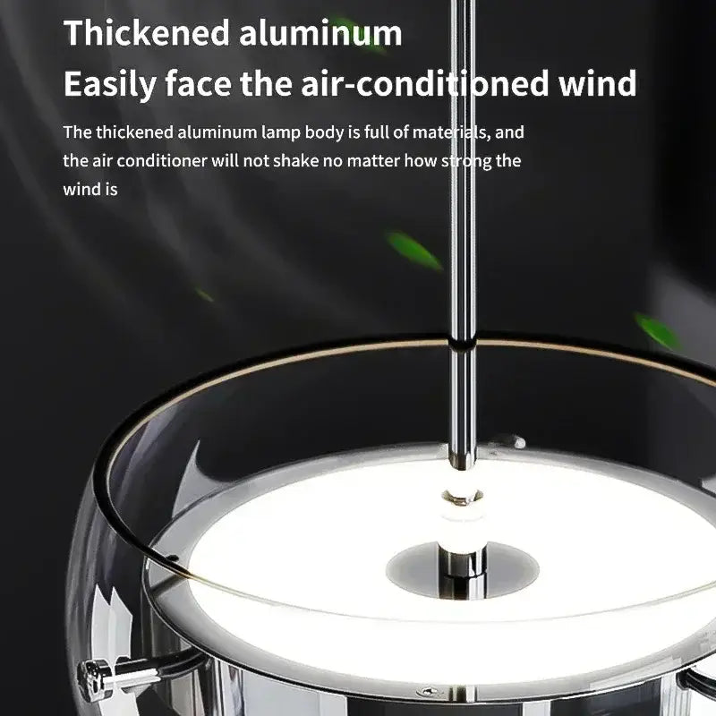 Modern minimalist chrome and glass dining pendant light
