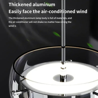 Modern minimalist chrome and glass dining pendant light