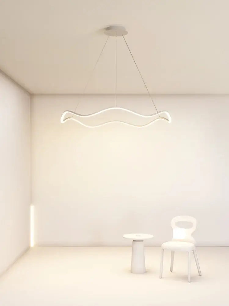 Modern minimalist circle wave led pendant chandelier dining room