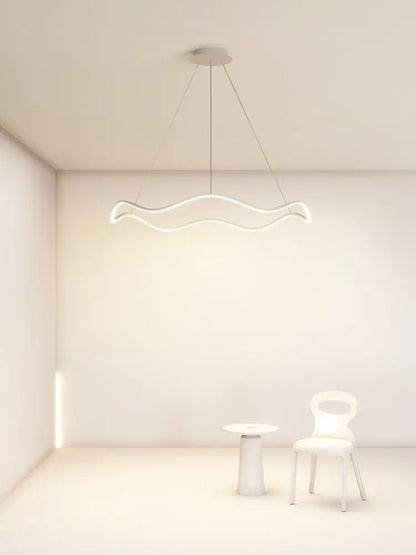 Modern minimalist circle wave led pendant chandelier dining room