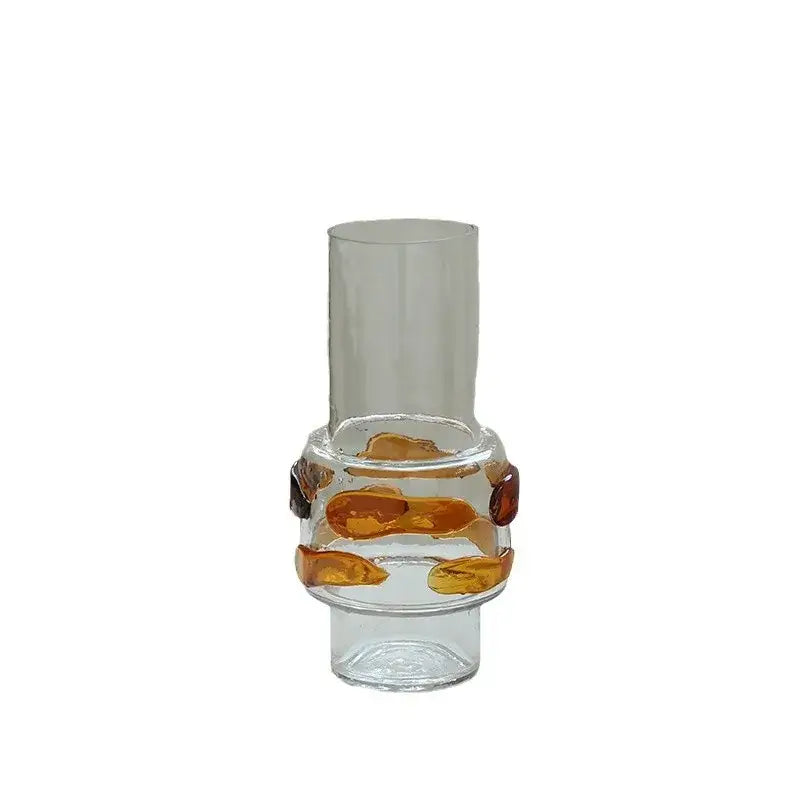 Modern minimalist clear & amber glass vase bubble living room decor