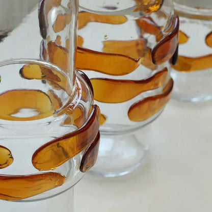Modern minimalist clear & amber glass vase bubble living room decor