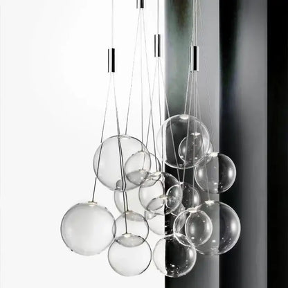 Modern minimalist clear glass ball pendant lamp kitchen hanging light
