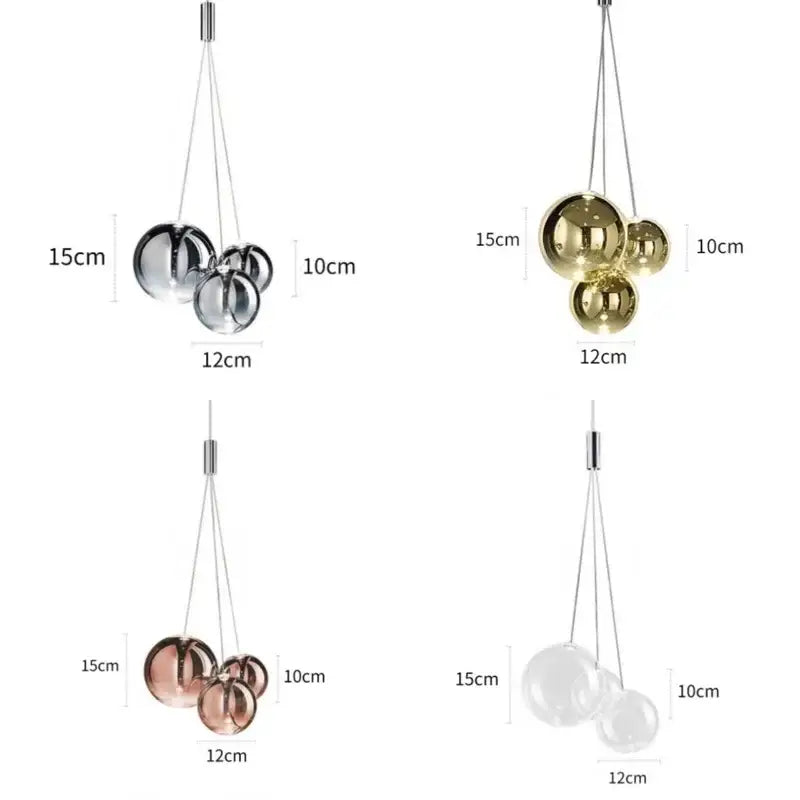 Modern minimalist clear glass ball pendant lamp kitchen hanging light