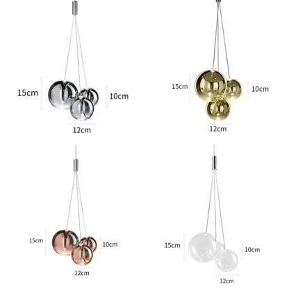 Modern minimalist clear glass ball pendant lamp kitchen hanging light