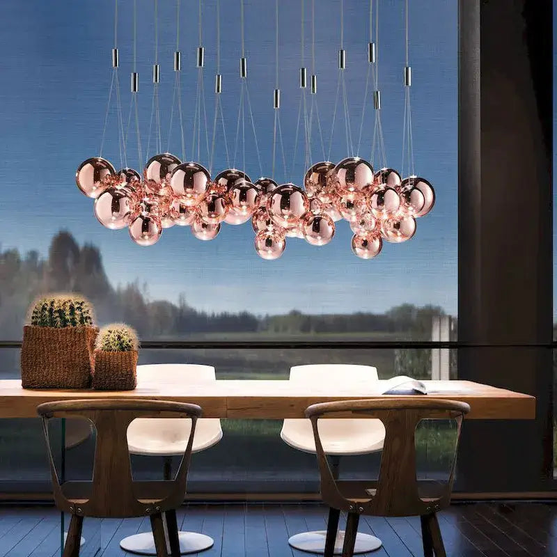 Modern minimalist clear glass ball pendant lamp kitchen hanging light