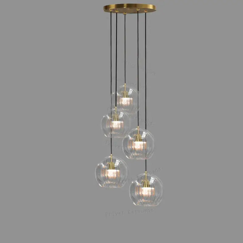 Modern minimalist clear glass ball pendant light for dining room
