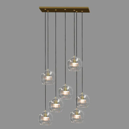 Modern minimalist clear glass ball pendant light for dining room