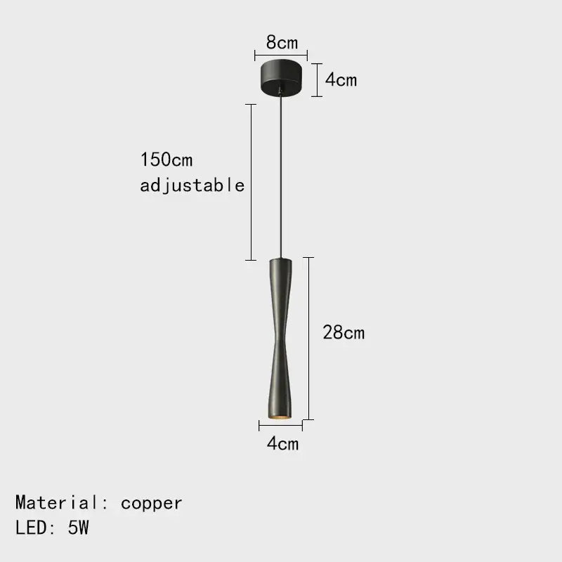 Modern minimalist copper black gold pendant light dining room