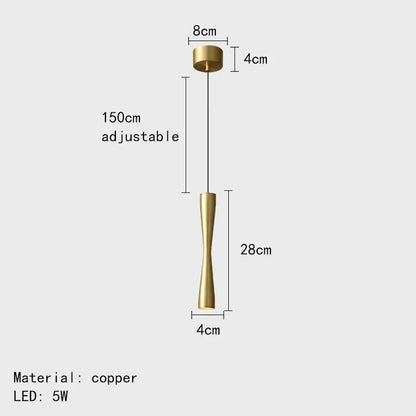 Modern minimalist copper black gold pendant light dining room