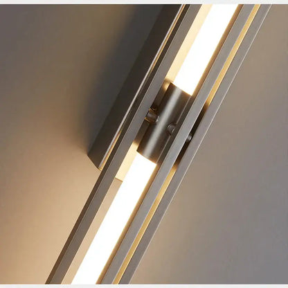 Modern minimalist copper wall lamp for bedroom with slender rods